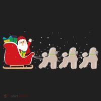 Poodle Santa Christmas Sleigh Funny Poodle Xmas Cool Gift Golf Towel thumb 3