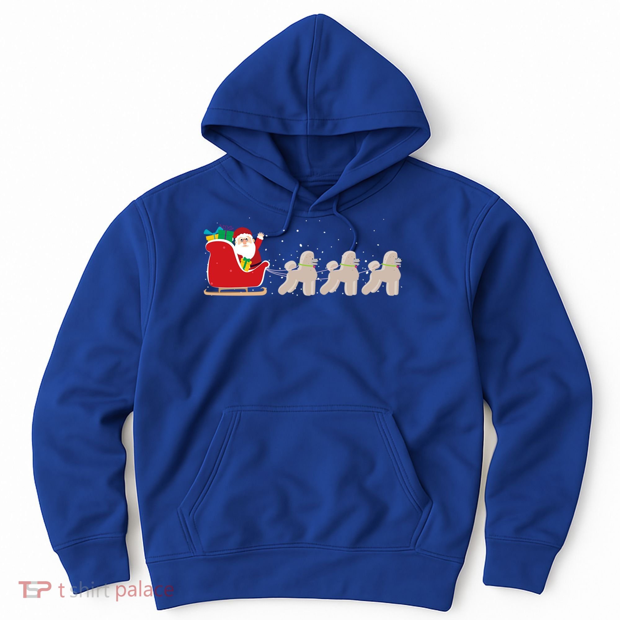 Poodle Santa Christmas Sleigh Funny Poodle Xmas Cool Gift Hoodie
