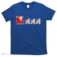 Poodle Santa Christmas Sleigh Funny Poodle Xmas Cool Gift T-Shirt thumb 0