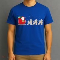 Poodle Santa Christmas Sleigh Funny Poodle Xmas Cool Gift T-Shirt thumb 3