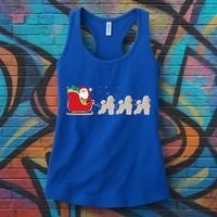 Poodle Santa Christmas Sleigh Funny Poodle Xmas Cool Gift Women's Tank Top thumb 3