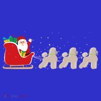 Poodle Santa Christmas Sleigh Funny Poodle Xmas Cool Gift Baby Bodysuit thumb 2