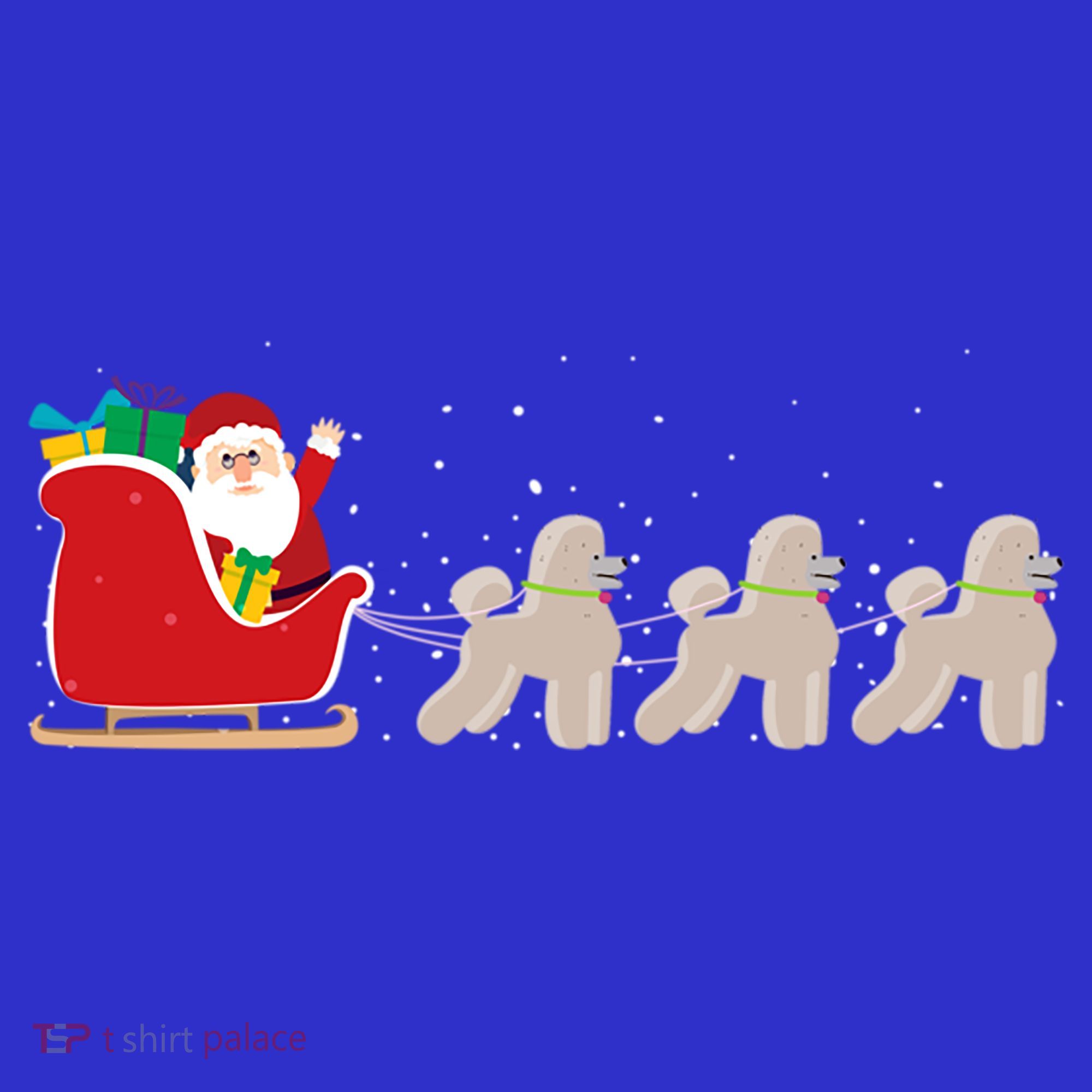 Poodle Santa Christmas Sleigh Funny Poodle Xmas Cool Gift Baby Bodysuit