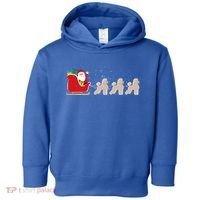 Poodle Santa Christmas Sleigh Funny Poodle Xmas Cool Gift Toddler Hoodie thumb 0
