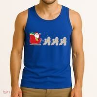 Poodle Santa Christmas Sleigh Funny Poodle Xmas Cool Gift Tank Top thumb 3