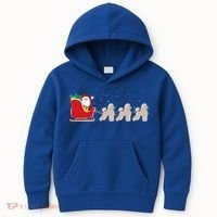 Poodle Santa Christmas Sleigh Funny Poodle Xmas Cool Gift Kids Hoodie thumb 0