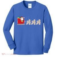 Poodle Santa Christmas Sleigh Funny Poodle Xmas Cool Gift Kids Long Sleeve Shirt thumb 0