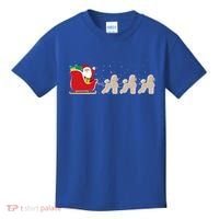 Poodle Santa Christmas Sleigh Funny Poodle Xmas Cool Gift Kids T-Shirt thumb 0