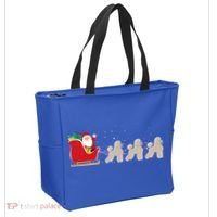 Poodle Santa Christmas Sleigh Funny Poodle Xmas Cool Gift Tote Bag thumb 2