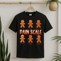 Pain Scale Christmas Nurse Gingerbread Man Pain Assessment T-Shirt thumb 2