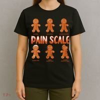 Pain Scale Christmas Nurse Gingerbread Man Pain Assessment T-Shirt thumb 4