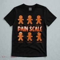 Pain Scale Christmas Nurse Gingerbread Man Pain Assessment T-Shirt thumb 5