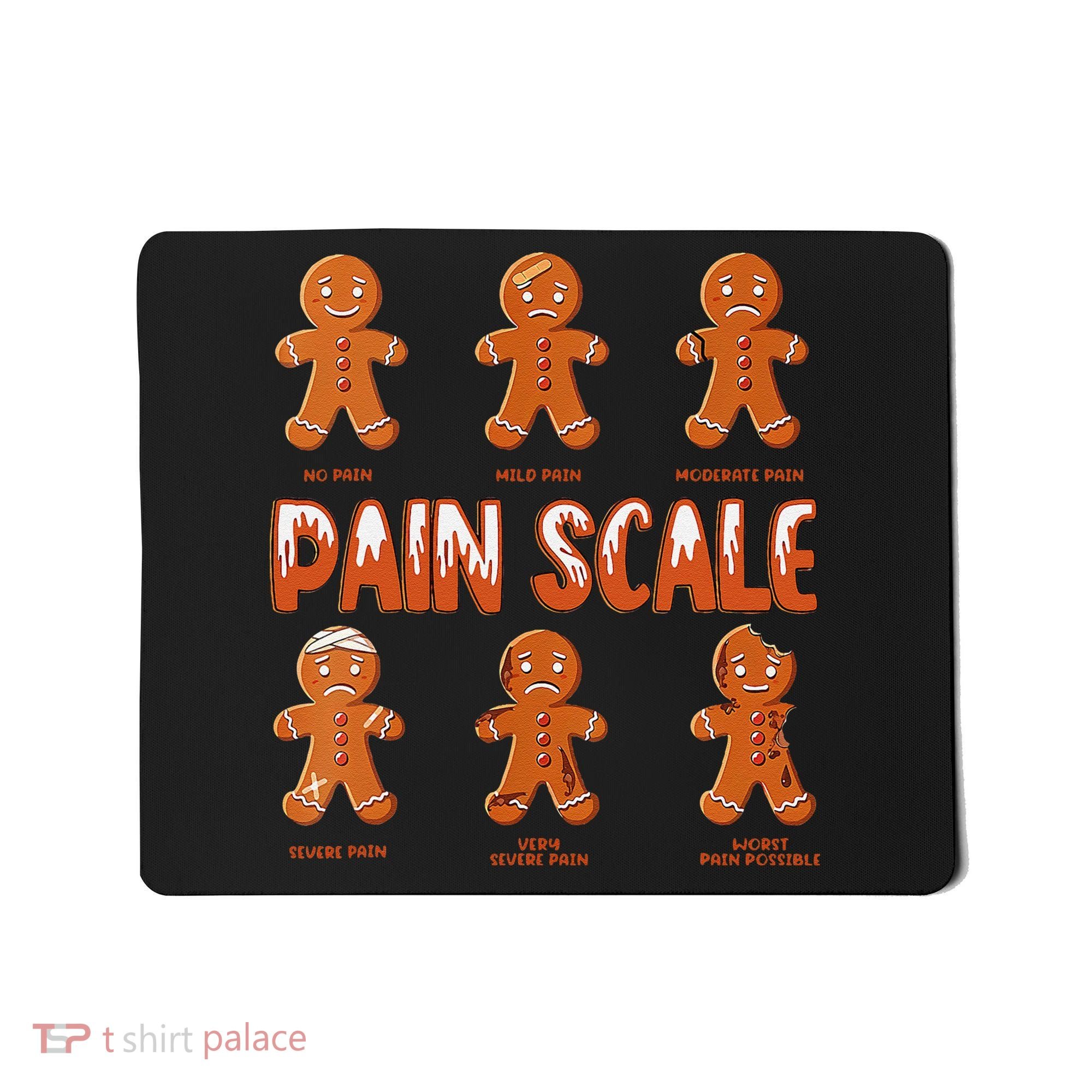 Pain Scale Christmas Nurse Gingerbread Man Pain Assessment Mousepad