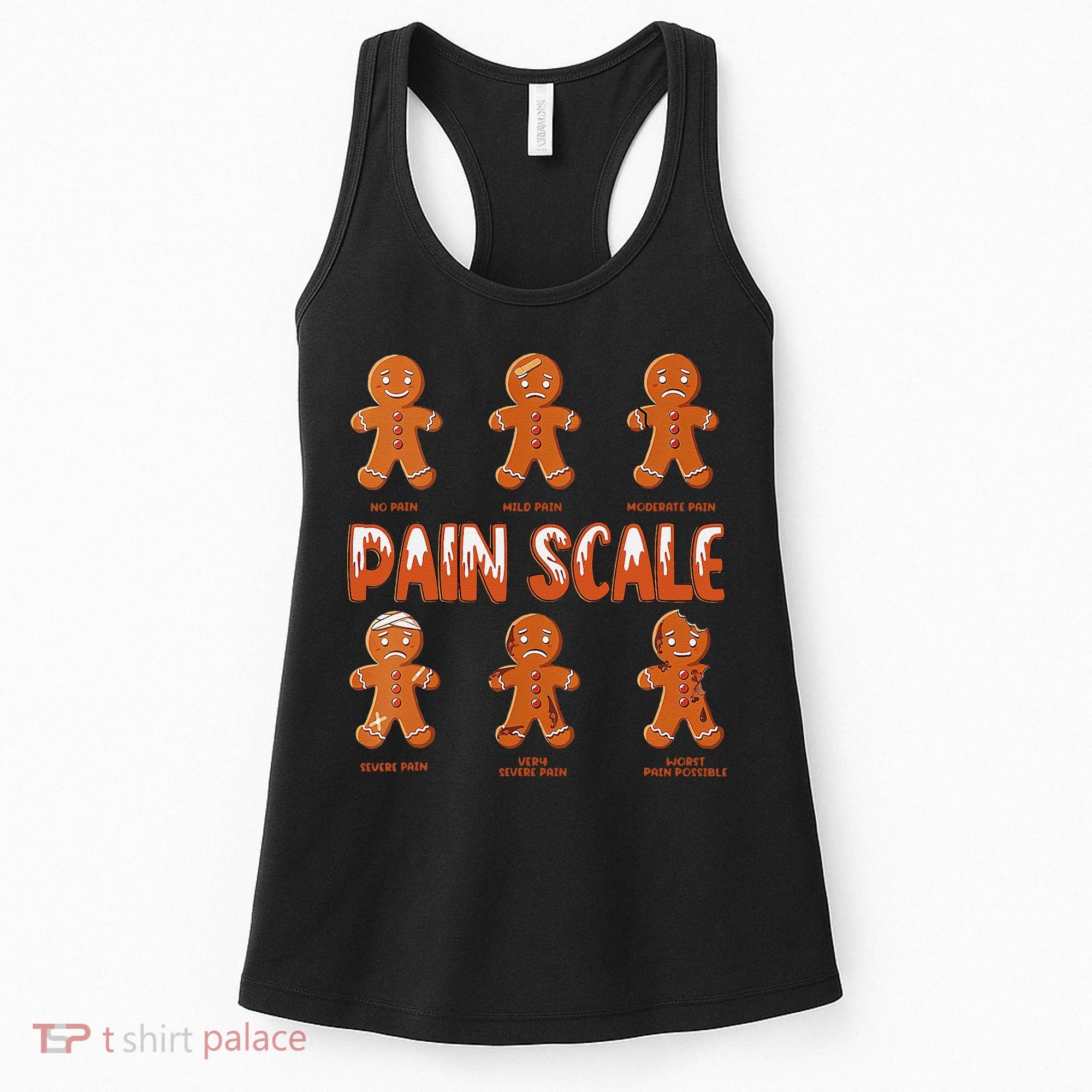 Pain Scale Christmas Nurse Gingerbread Man Pain Assessment Women's Tank Top