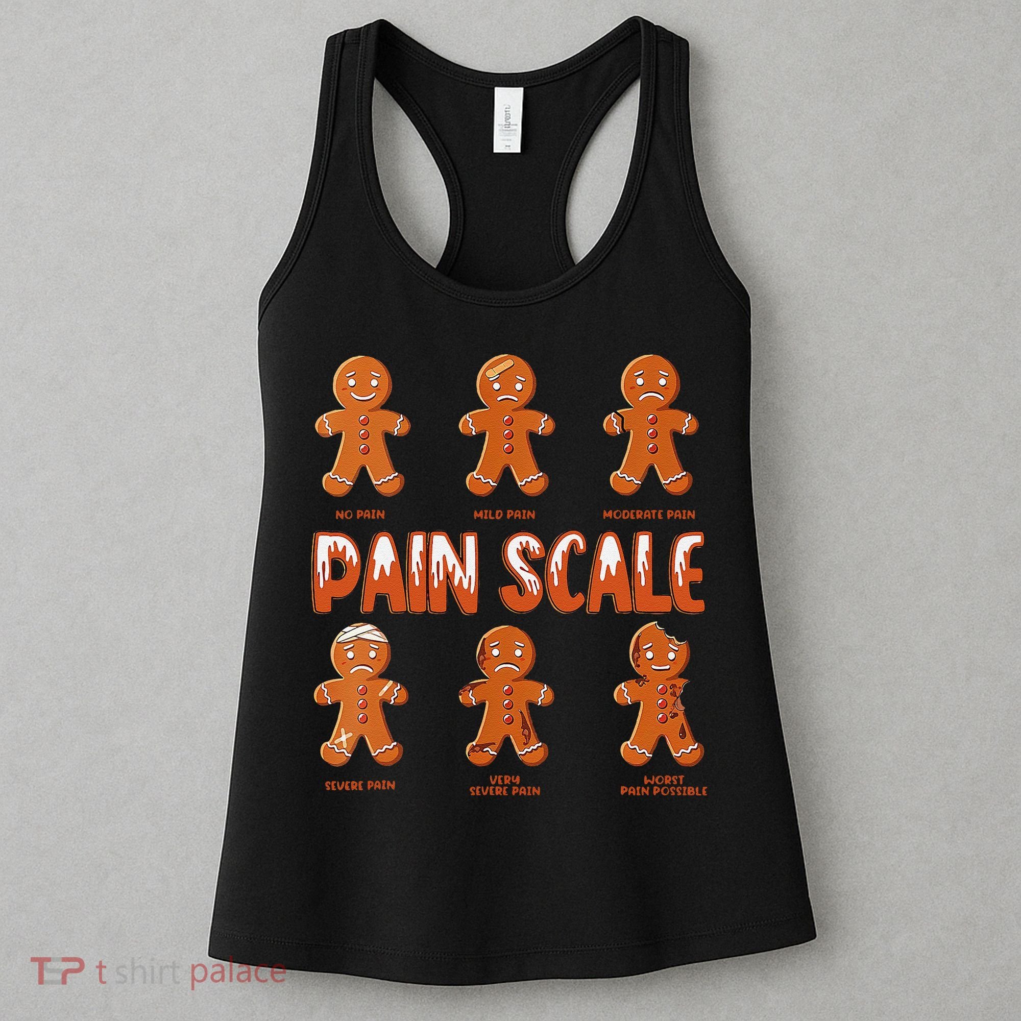 Pain Scale Christmas Nurse Gingerbread Man Pain Assessment Women's Tank Top