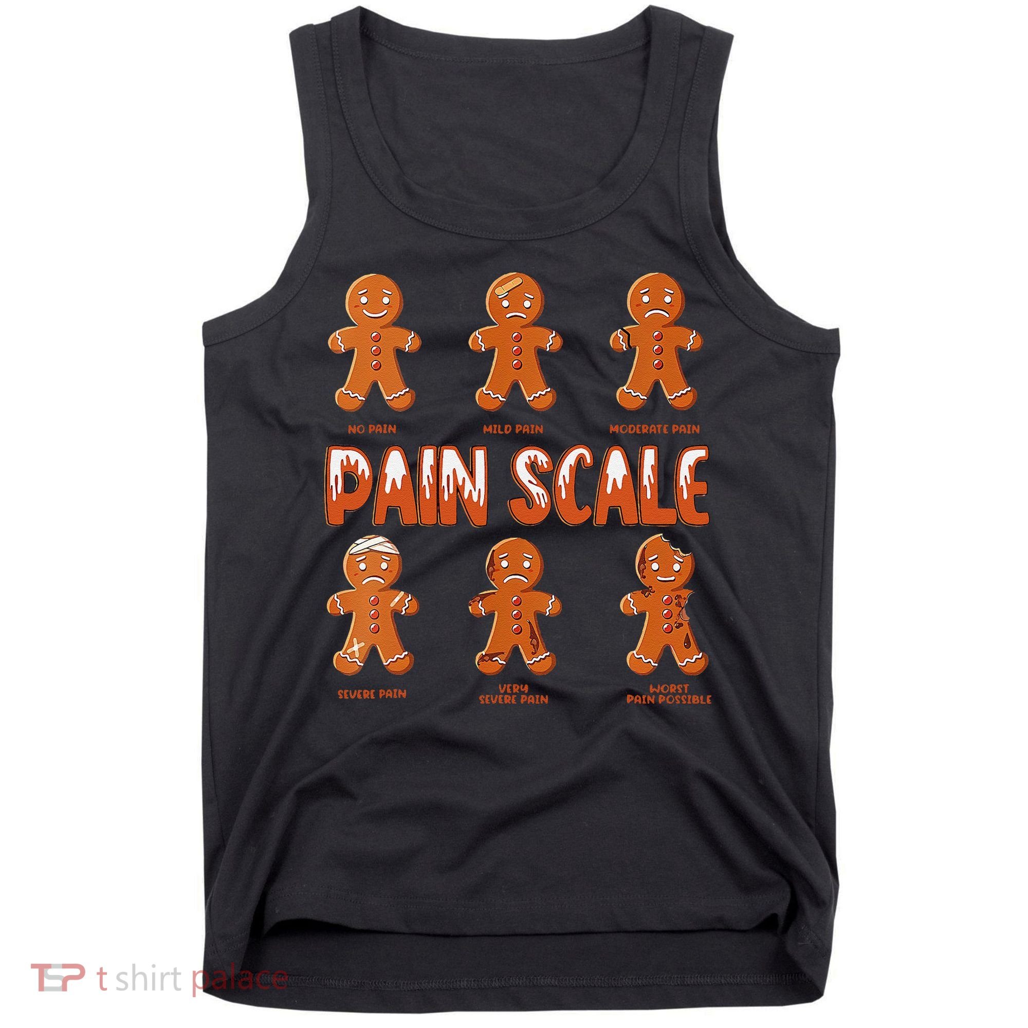 Pain Scale Christmas Nurse Gingerbread Man Pain Assessment Tank Top