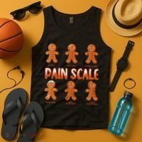 Pain Scale Christmas Nurse Gingerbread Man Pain Assessment Tank Top thumb 4