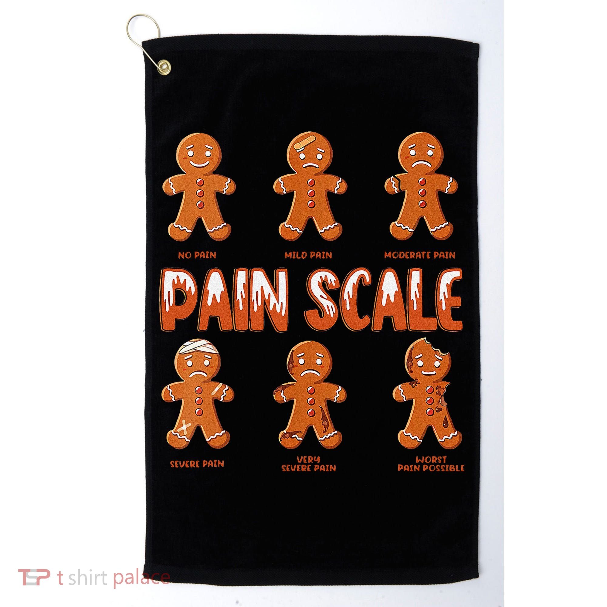 Pain Scale Christmas Nurse Gingerbread Man Pain Assessment Golf Towel