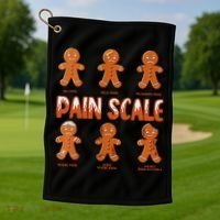 Pain Scale Christmas Nurse Gingerbread Man Pain Assessment Golf Towel thumb 1