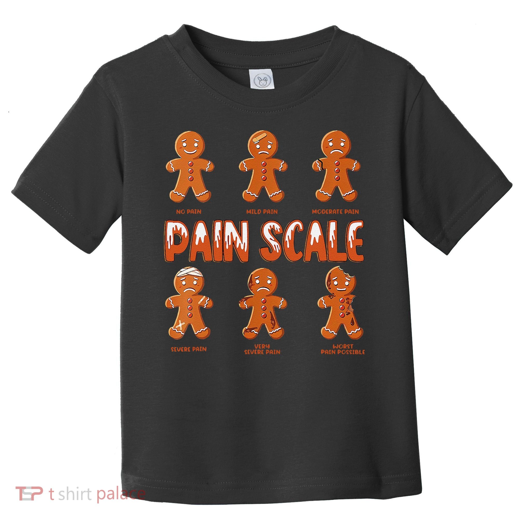 Pain Scale Christmas Nurse Gingerbread Man Pain Assessment Toddler T-Shirt