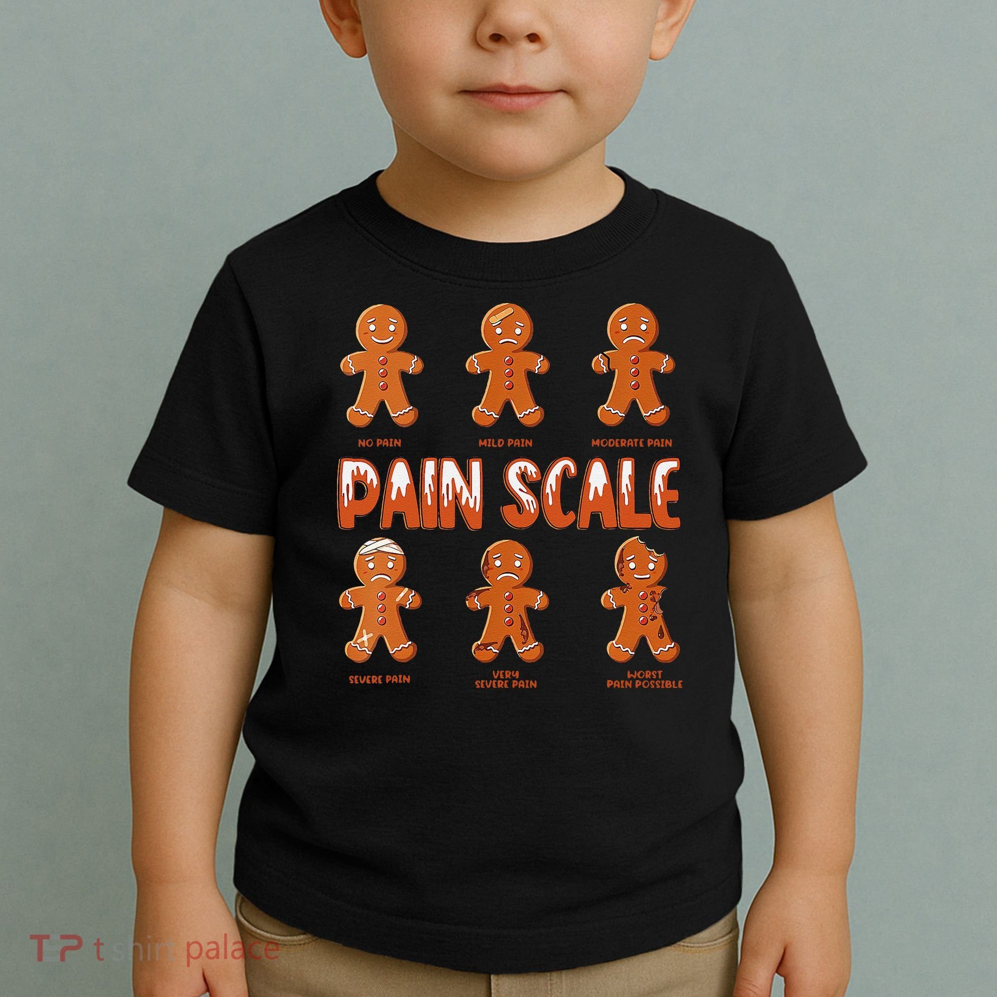 Pain Scale Christmas Nurse Gingerbread Man Pain Assessment Toddler T-Shirt