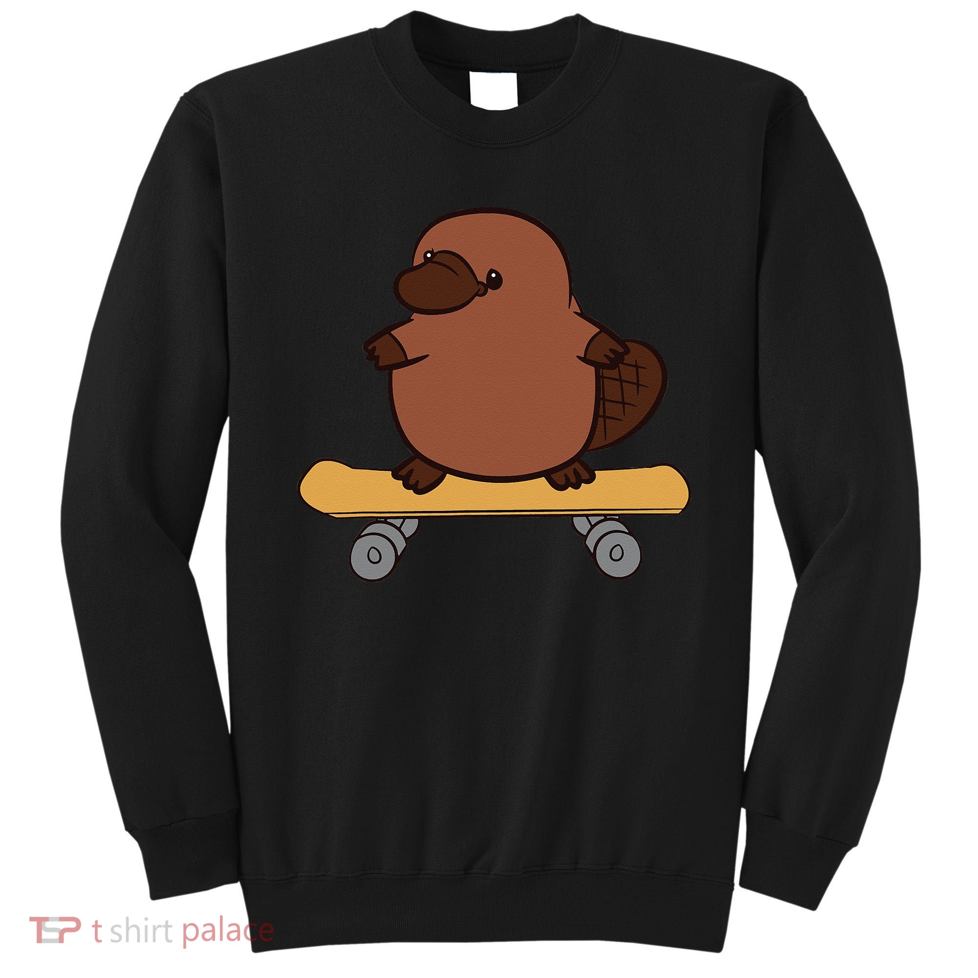 Platypus Skateboard Cute Skateboarding Platypus Sweatshirt