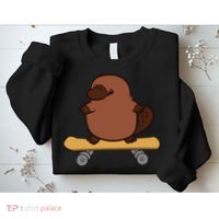 Platypus Skateboard Cute Skateboarding Platypus Sweatshirt thumb 2