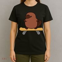 Platypus Skateboard Cute Skateboarding Platypus T-Shirt thumb 4