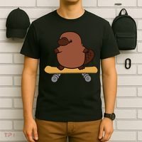 Platypus Skateboard Cute Skateboarding Platypus T-Shirt thumb 6