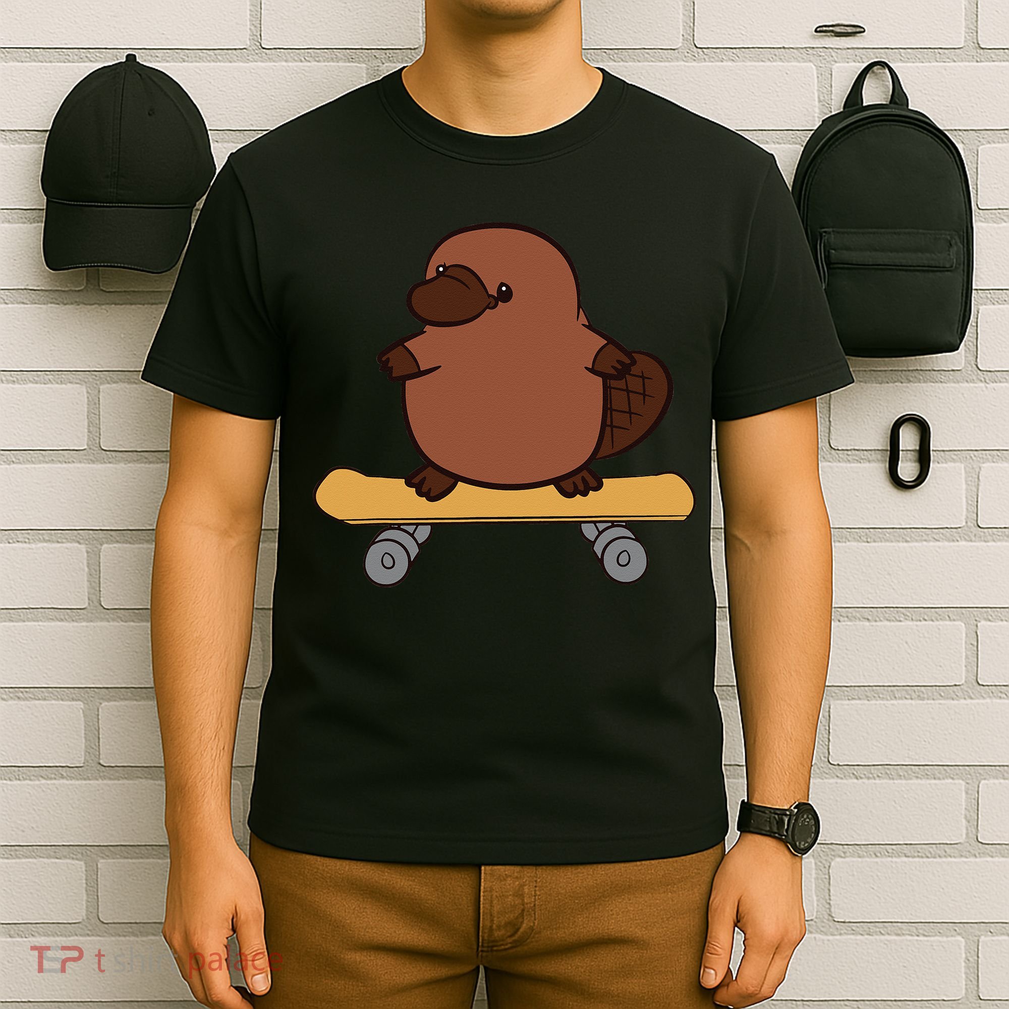 Platypus Skateboard Cute Skateboarding Platypus T-Shirt