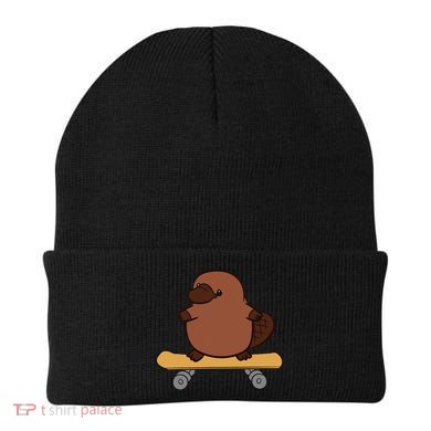 Platypus Skateboard Cute Skateboarding Platypus Beanie