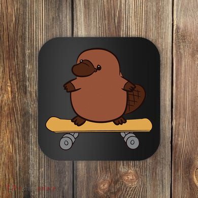 Platypus Skateboard Cute Skateboarding Platypus Coaster