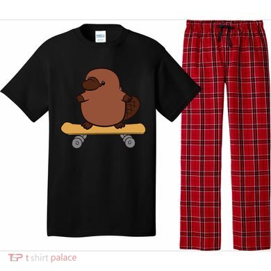 Platypus Skateboard Cute Skateboarding Platypus Pajama Set