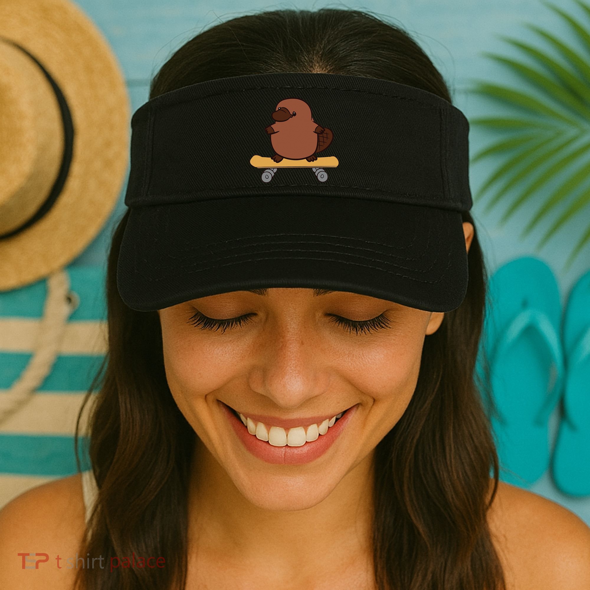 Platypus Skateboard Cute Skateboarding Platypus Visor