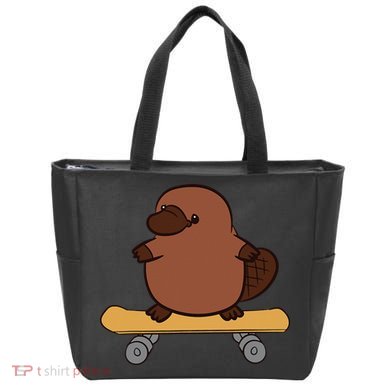 Platypus Skateboard Cute Skateboarding Platypus Tote Bag