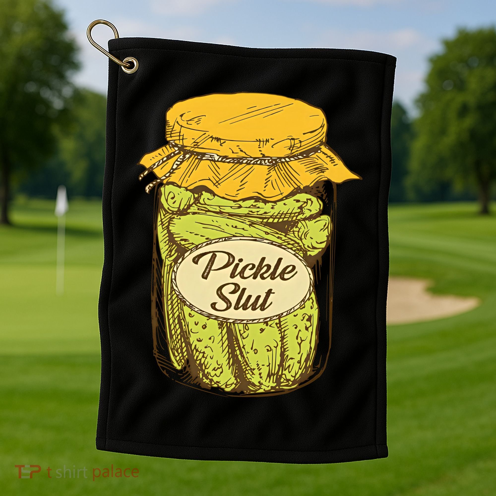 Pickle Slut Canned Pickles Pickle Lovers Pickle Art Golf Towel