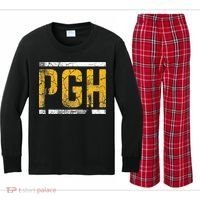 Pittsburgh Steel City Pennsylvania 412 Home Kids Long Sleeve Plaid Pajama Set thumb 0