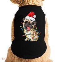 Pug Santa Christmas Tree Lights Xmas Boys Pugmas Dog Dogmas Cool Gift Doggie Tank thumb 0