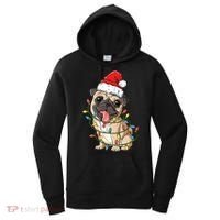 Pug Santa Christmas Tree Lights Xmas Boys Pugmas Dog Dogmas Cool Gift Women's Hoodie thumb 0