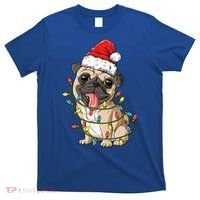 Pug Santa Christmas Tree Lights Xmas Boys Pugmas Dog Dogmas Cool Gift T-Shirt thumb 0