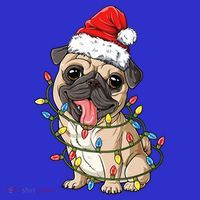 Pug Santa Christmas Tree Lights Xmas Boys Pugmas Dog Dogmas Cool Gift Coaster thumb 2