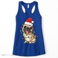 Pug Santa Christmas Tree Lights Xmas Boys Pugmas Dog Dogmas Cool Gift Women's Tank Top thumb 0