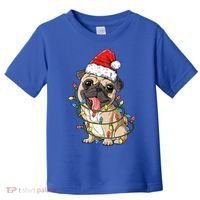 Pug Santa Christmas Tree Lights Xmas Boys Pugmas Dog Dogmas Cool Gift Toddler T-Shirt thumb 0