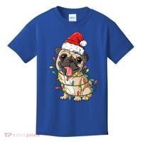 Pug Santa Christmas Tree Lights Xmas Boys Pugmas Dog Dogmas Cool Gift Kids T-Shirt thumb 0