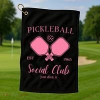 Pickleball Social Club Just Dink It Cute Pickleball Lover Gift Golf Towel thumb 1