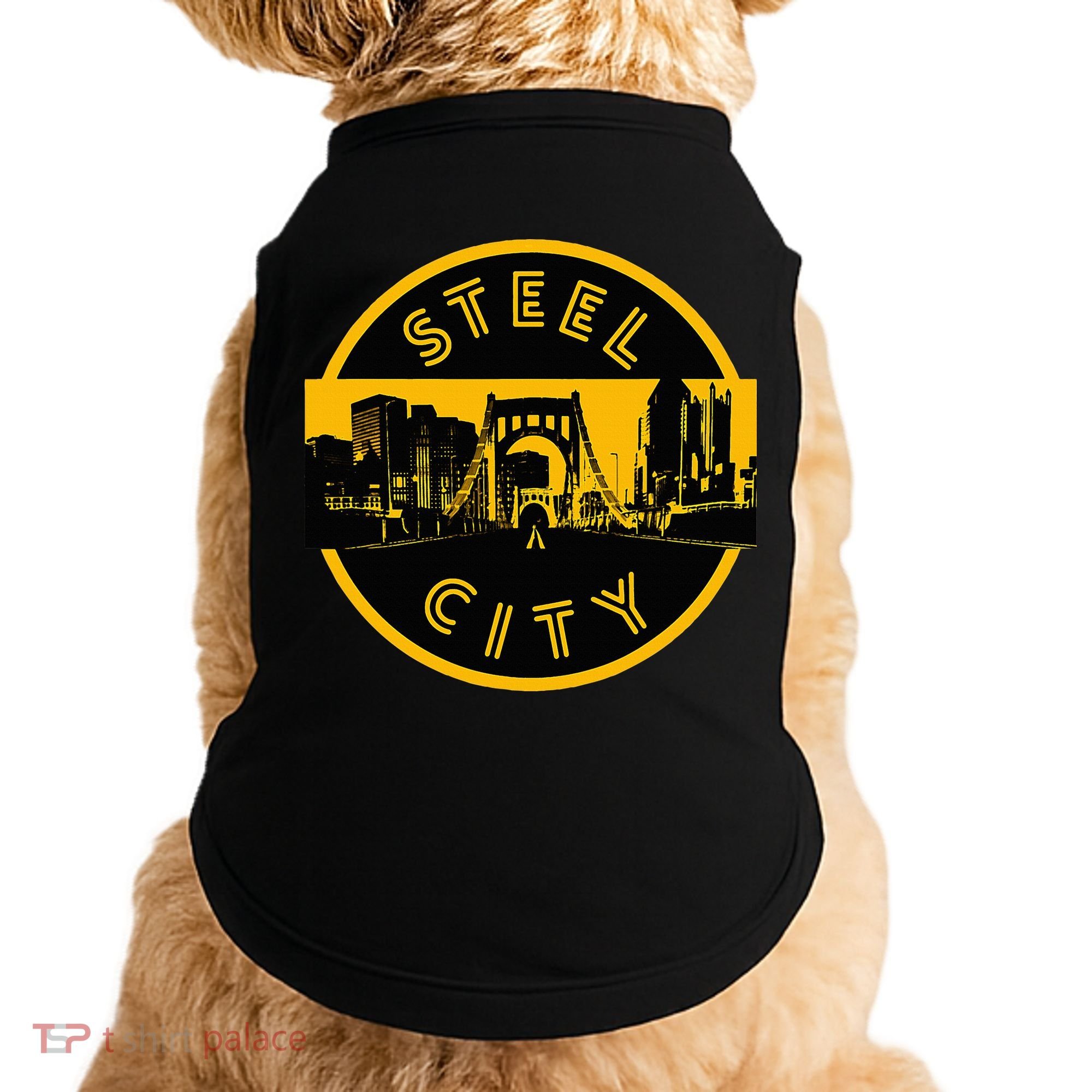 Pittsburgh Steel City Retro Skyline Bridge Pride Doggie Tank