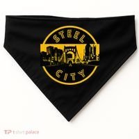 Pittsburgh Steel City Retro Skyline Bridge Pride USA-Made Doggie Bandana thumb 0