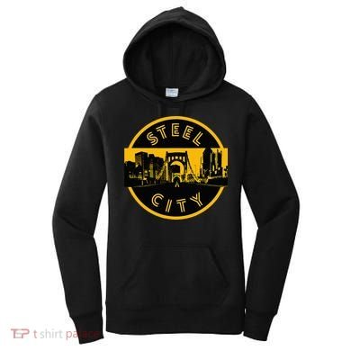 Pittsburgh Steel City Retro Skyline Bridge Pride Women's Hoodie