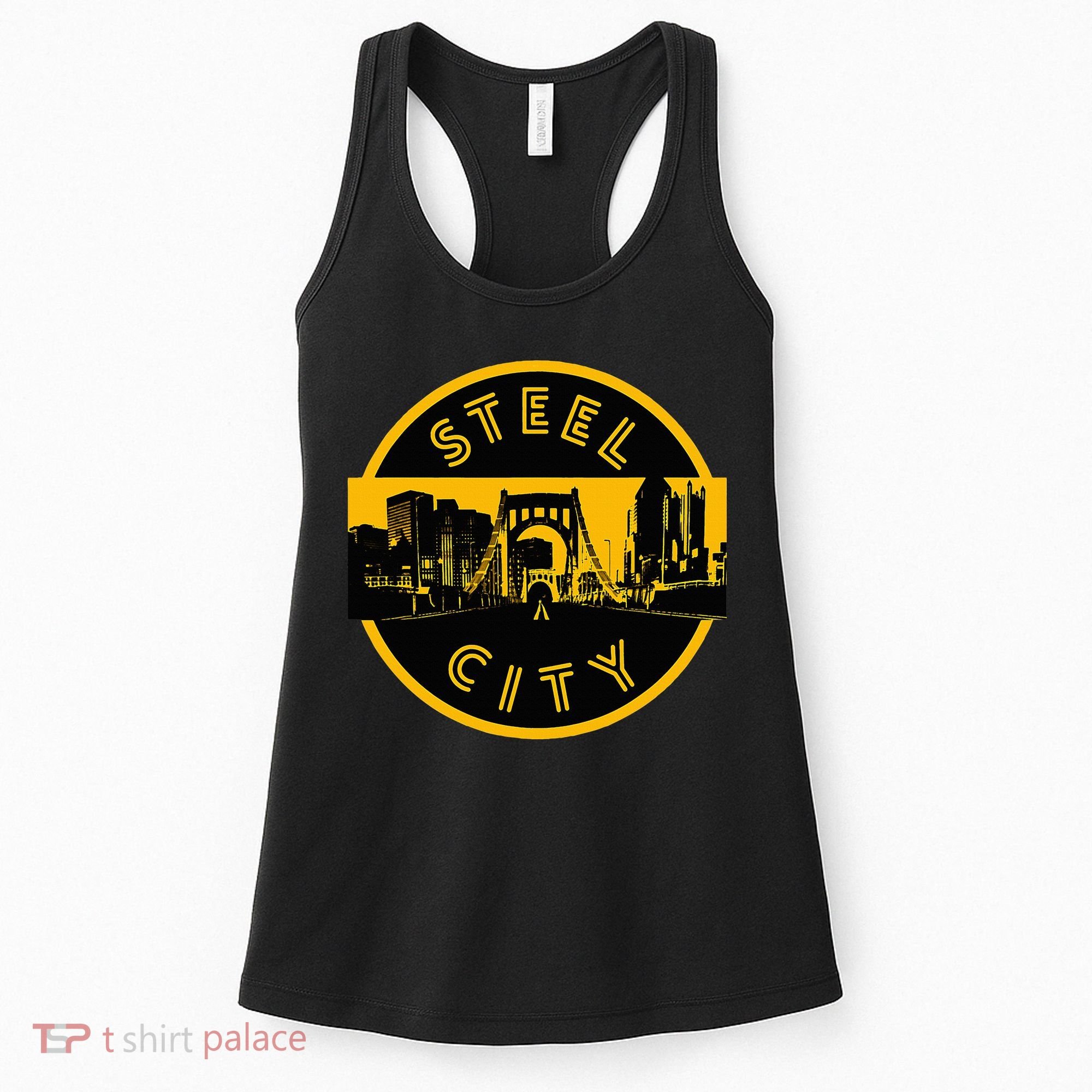 Pittsburgh Steel City Retro Skyline Bridge Pride Women's Tank Top