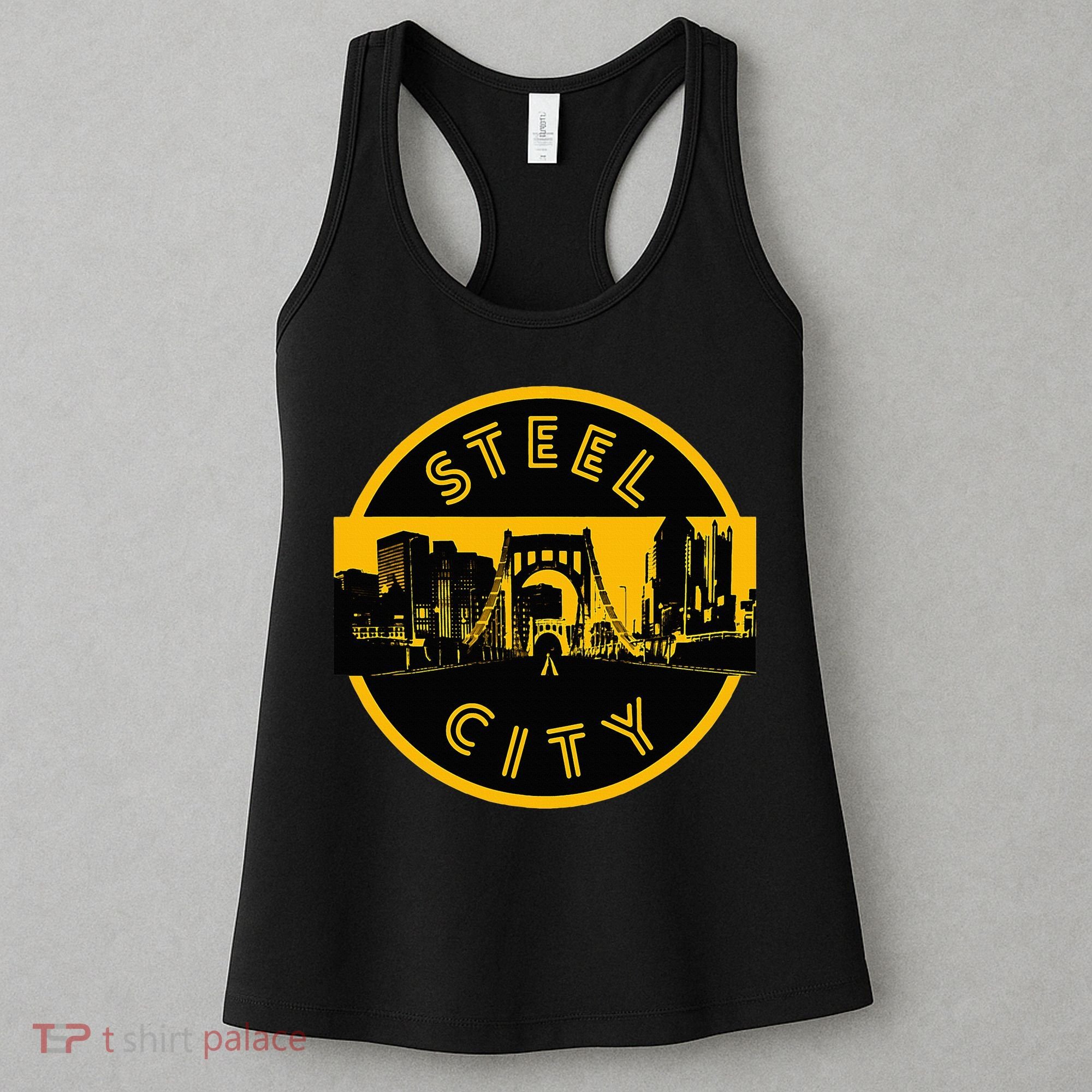 Pittsburgh Steel City Retro Skyline Bridge Pride Women's Tank Top